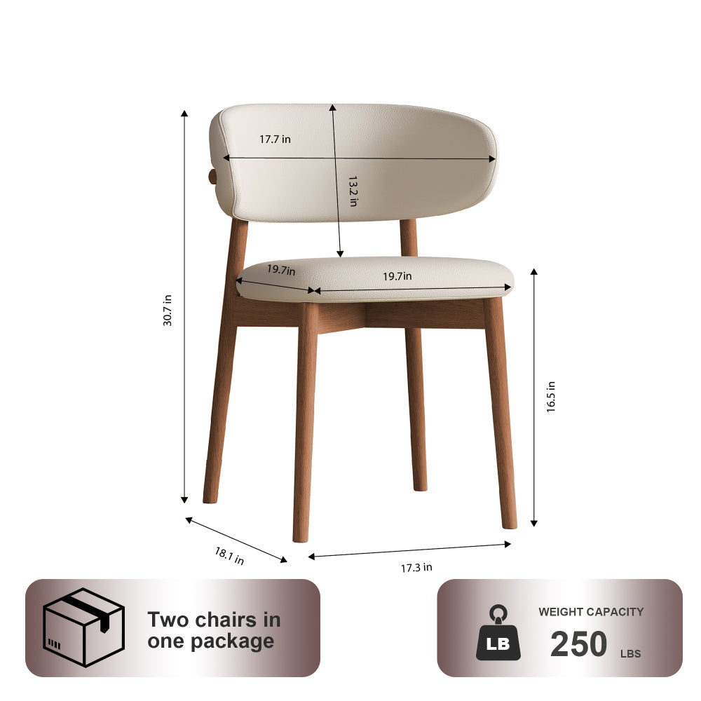 Mid-Century Modern wood feet  Dining Chair (Set of 2) – Stylish Wooden Chairs for Dining Room, Kitchen, or Living Room, Comfortable & Durable, Easy to Assemble