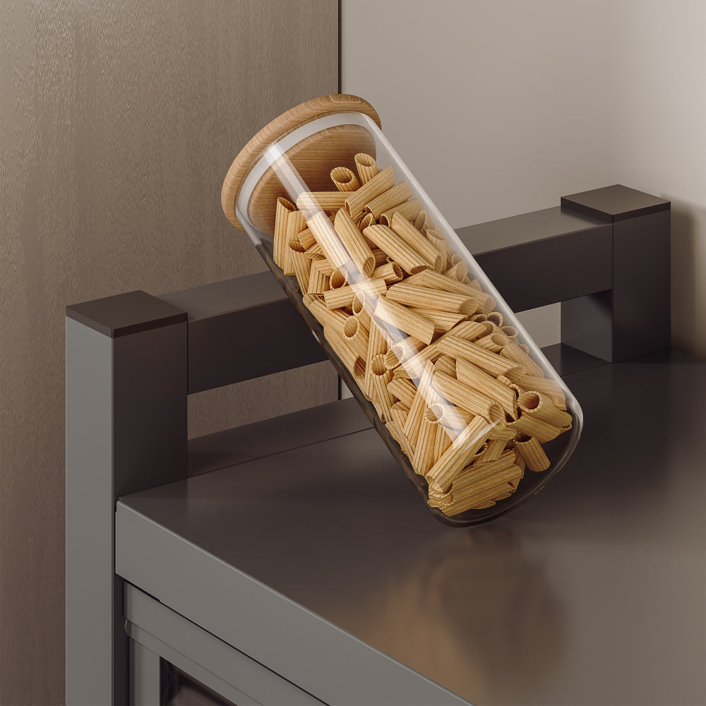 65'' Tall Kitchen Bakers Rack with Flip Door Cabinet, 5 Tier Multifunctional Microwave Stand Buffet, Coffee Bar, Kitchen Pantry Storage Cabinet Shelf, Quick Assembly, White