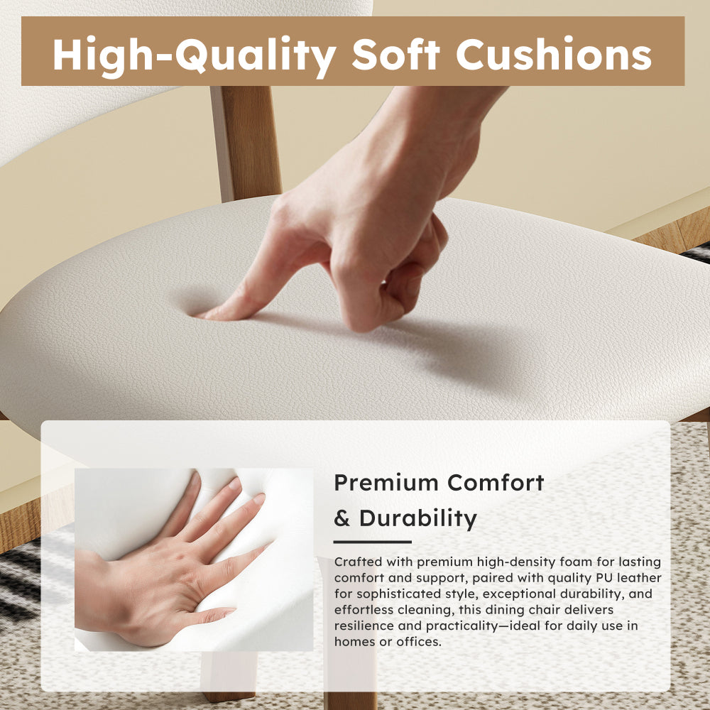 Mid-Century Modern wood feet  Dining Chair (Set of 2) – Stylish Wooden Chairs for Dining Room, Kitchen, or Living Room, Comfortable & Durable, Easy to Assemble